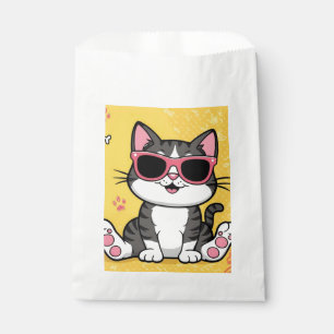 Funny Cat notebook Cartoon cat wearing sunglasses Favour Bag