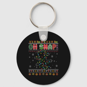 Funny Cat Oh Snap Ugly Christmas Sweater Pyjamas X Key Ring