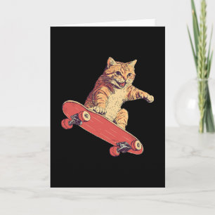 Funny Cat On A Skateboard Skateboarding  Card