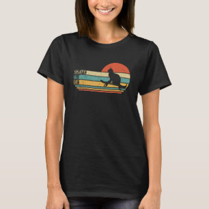 Funny Cat On Skateboard, Retro Skateboarder T-Shirt