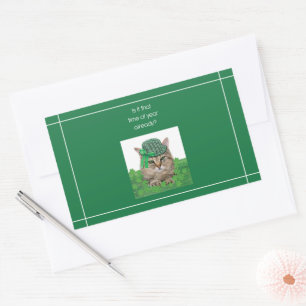Funny Cat on St. Patrick’s Day Rectangular Sticker