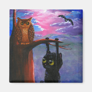 Funny Cat Owl Creationarts Magnet