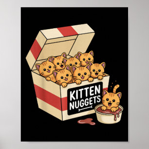 Funny Cat Owner Gift Kitten Nuggets Food Pun Women Poster