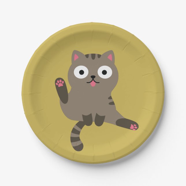 Funny Cat Paper Plate (Front)