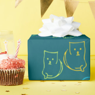 Funny Cat Pattern Gift Wrapping Papper Wrapping Paper