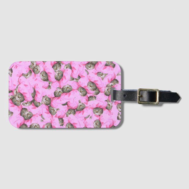 Funny Cat Pattern Luggage Tag (Front Horizontal)