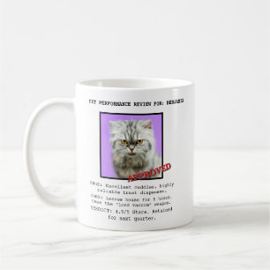 Funny Cat Performance Review Custom Photo Coffee Mug