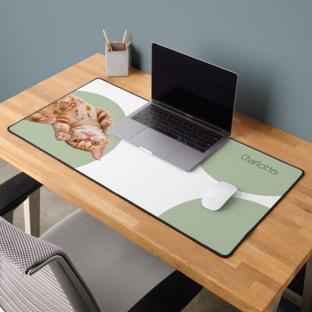 Funny Cat Personalised Desk Mat (Office 2)