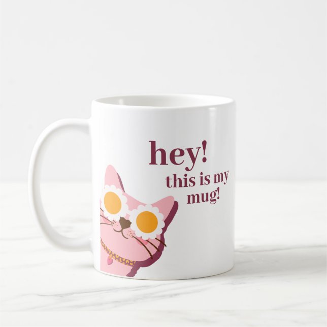 Funny Cat Personalised Mug (Left)