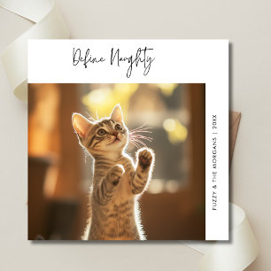 Funny Cat Photo Define Naughty Christmas Dog Pet Holiday Card