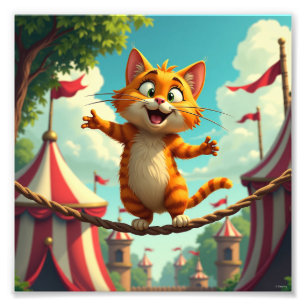 Funny cat photo print