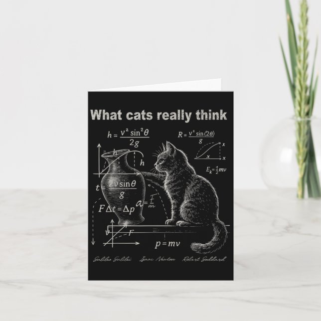 Funny Cat Physics Humour Design What Cats Really T Card (Front)