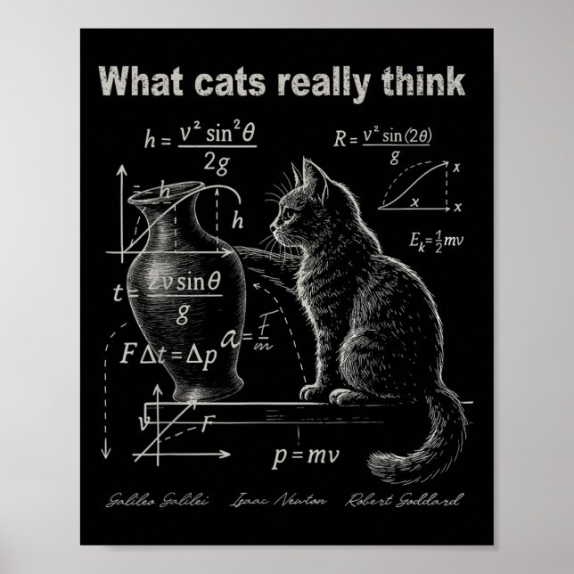 Funny Cat Physics Humour Design What Cats Really T Poster (Front)