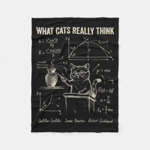 Funny Cat Physics Humour What Cats Think for Men Fleece Blanket
