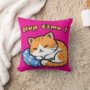 Funny Cat Pillow "Nap Time"