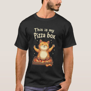 Funny Cat Pizza Box Lover Wholesome Food Humour Ki T-Shirt