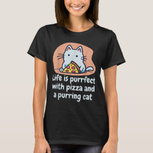 Funny Cat Pizza Lover Kitten Cute Cat Hilarious Qu T-Shirt