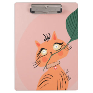  Funny Cat Plant Leaf Cartoon    Clipboard