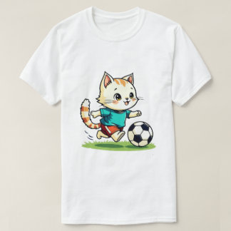 Funny Cat Playing Football Cute Cat vintage T-Shirt