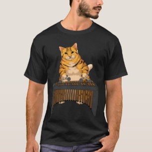 Funny Cat Playing Marimba Cool Animal Musician Lov T-Shirt