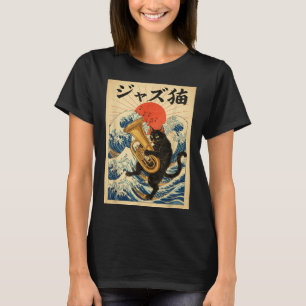 Funny Cat Playing Tuba For Jazz Musician Tubist T-Shirt