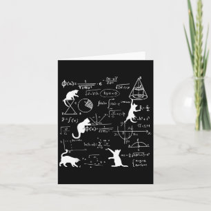 Funny Cat Playing With Math Formulas Kitten Cat An Card