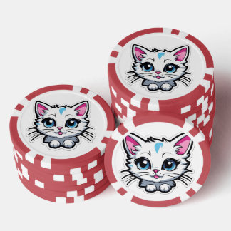funny cat poker chips