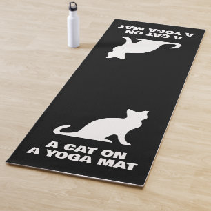 Funny cat pose personalised yoga mat design