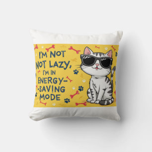 Funny Cat Poster, Cartoon cat wearing sunglasses  Cushion