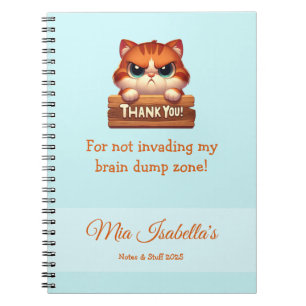 Funny Cat - Privacy Notebook Customisable