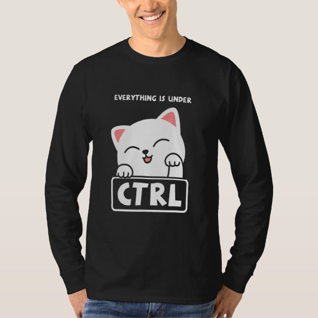Funny Cat Programmer Developer Coder Computer Scie T-Shirt (Front)