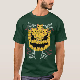 Funny Cat Pumpkin Graphic Men Kids Women Funny Hal T-Shirt