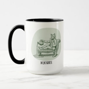 Funny Cat Pun Aquarius Birthday Gift Mug