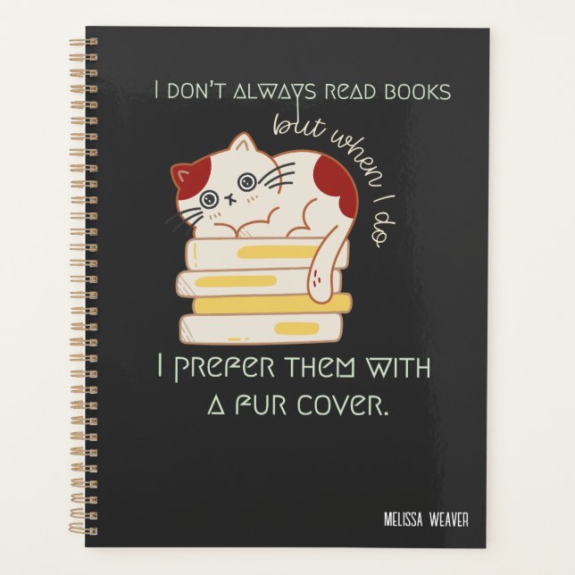 Funny Cat Pun for Bookworms Planner (Front)