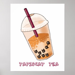 Funny Cat Pun Illustration Poster