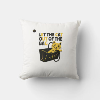 Funny Cat Pun | Let the Cat Out of the Bag | Punde Cushion