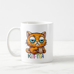 Funny Cat Pun Mug, Kit tea Humour Gift Cup