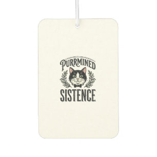Funny Cat Purrmined Sistence Vintage Graphic_1 Car Air Freshener