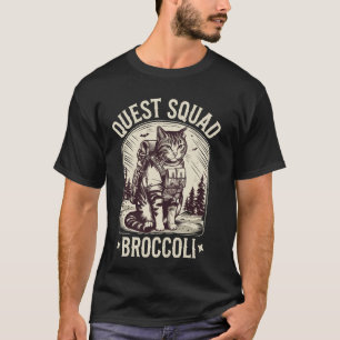 Funny Cat Quest Fantasy Squad Broccoli T-Shirt