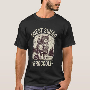 Funny Cat Quest Fantasy Squad Broccoli T-Shirt