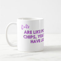 Funny Cat Quote: Cats are Like Potato Chips Purple