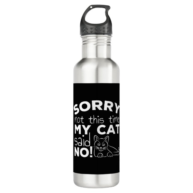 Funny Cat Quote Gift cats 710 Ml Water Bottle (Front)