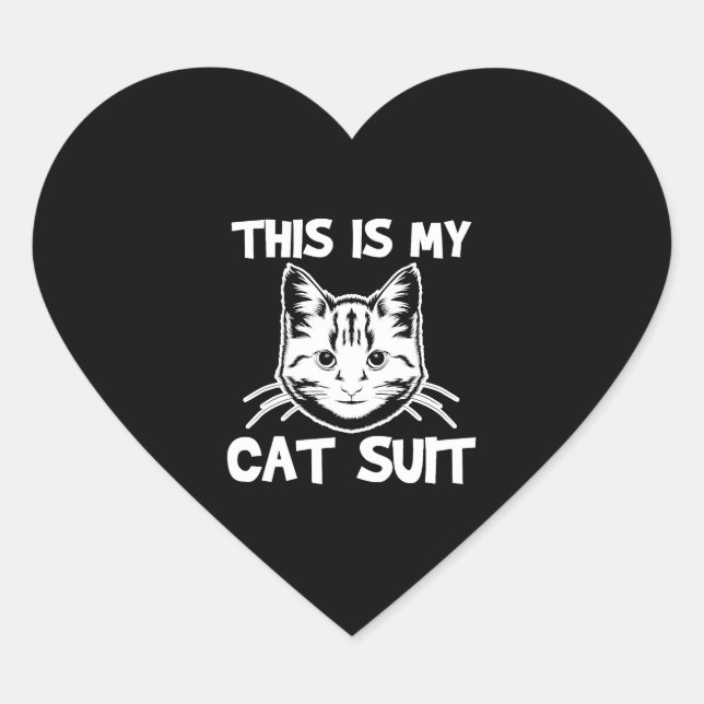 Funny Cat Quote  Heart Sticker (Front)