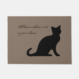 Funny cat quote khaki beige door mat for home