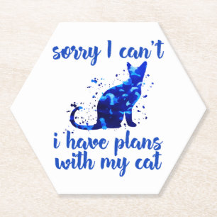 funny cat quote   paper coaster