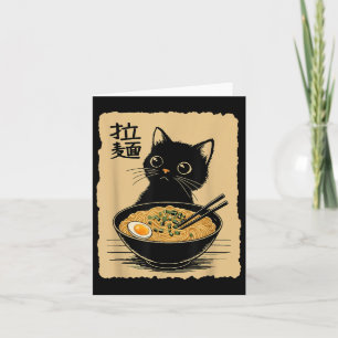 Funny Cat Ramen Tee Cute Kawaii Japanese Anime Noo Card