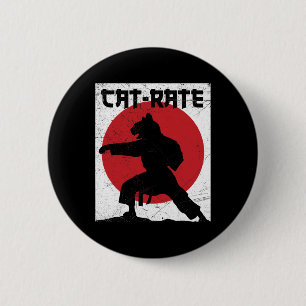 Funny Cat-rate Cat Karate Gift For Martial Arts Ki 6 Cm Round Badge