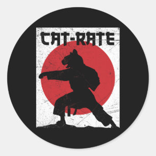Funny Cat-rate Cat Karate Gift For Martial Arts Ki Classic Round Sticker