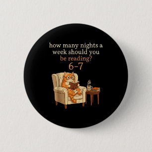 Funny Cat Reading 6-7 Meme Englieacher Book Lover 6 Cm Round Badge