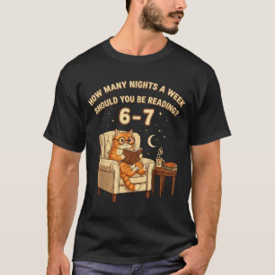 Funny Cat Reading 6-7 Meme Englieacher Book Lover T-Shirt